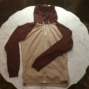 BDG Burgundy and Tan Hoodie